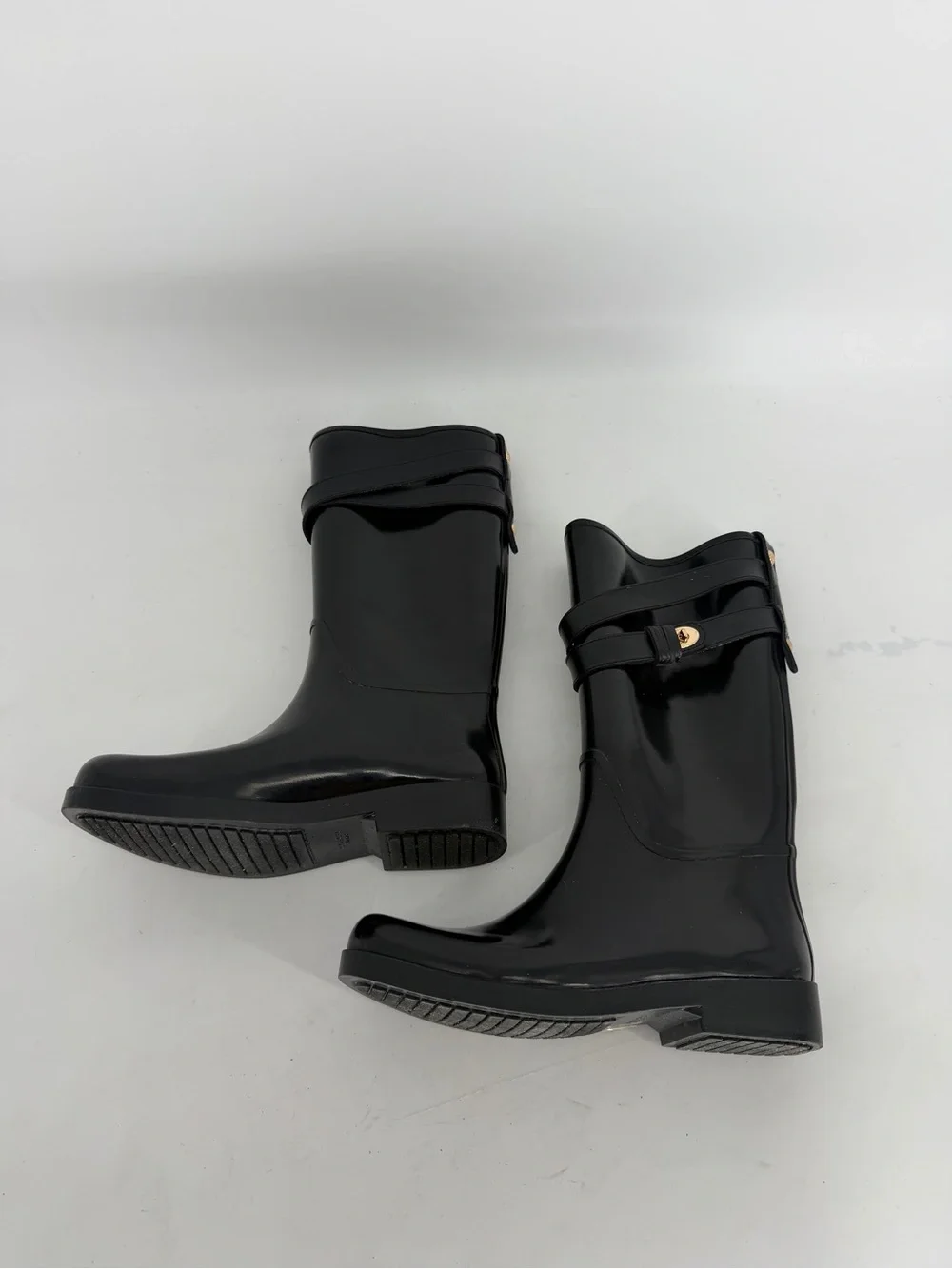 Coach Talia Black Rubber Boots Women’s Size 7